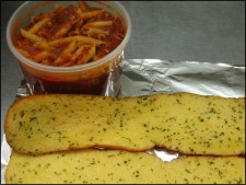 Pomodoro's Garlic Bread and Mostaccioli